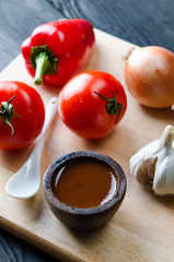 Ingredients ready for italian pasta sauce