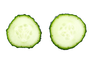 sliced cucumber isolated