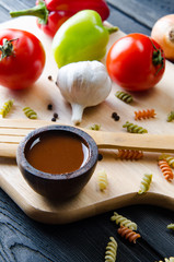 Ingredients ready for italian pasta sauce