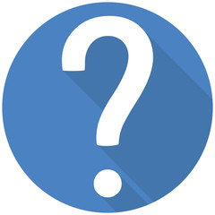 Question mark flat design icon with shadow