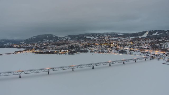 Norwegian town Lillehamer by Night