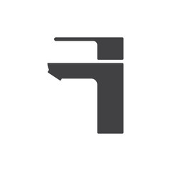 black water tap drop icon. isolated on white background