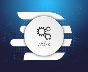 Vector illustration gear wheel,  Hi-tech digital technology and engineering, digital telecom technology concept. Abstract futuristic on blue color background