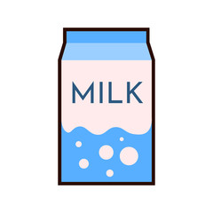 Pack of milk on white background. Natural organic product in flat vector style llustration EPS