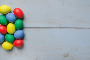 Easter eggs on boards