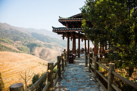 Rice terraces Longji lot of Dazhai in China.
