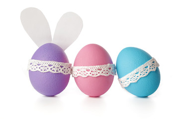 easter eggs isolated on white