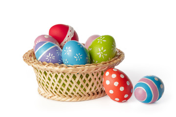 easter eggs isolated on white