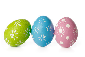 easter eggs isolated on white