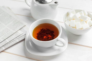 tea on the wooden table