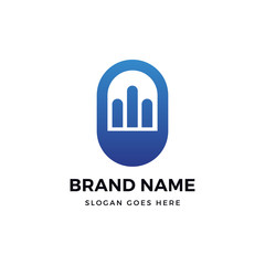 Market Statistic Logo Design Template