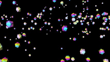 Holographic gems background. 3d illustration. Rhinestones abstract wallpaper. Rainbow multicolor pyramids. Crystals. Diamonds. Jewelry. Fashion. Simple geometric shapes backdrop.