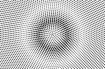 Black white dotted halftone vector background. Centered dotted gradient.