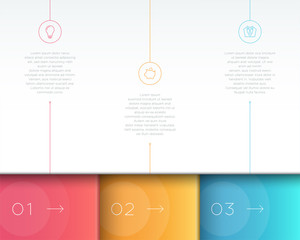 Vector Colorful Infographic 3D Page Layout with Steps 1 to 3