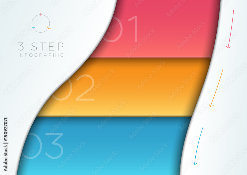 Aufkleber vector abstract colorful 3d banner list 1 to 3 template