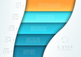 Vector Abstract Blue 3d Banner List 1 to 5 Template
