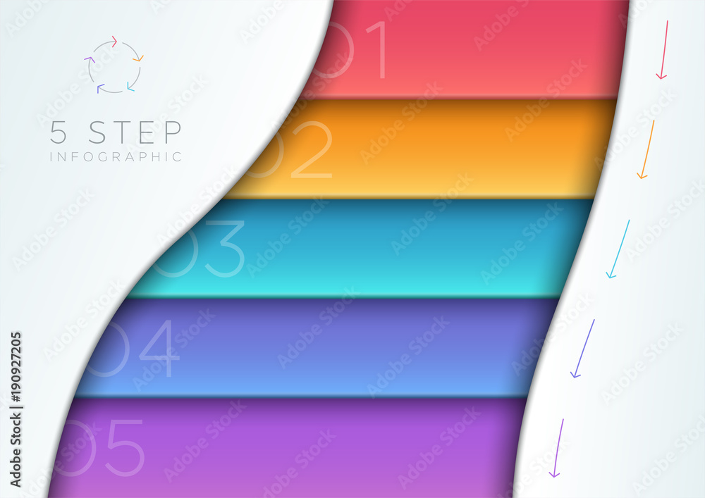 Poster vector abstract colorful 3d banner list 1 to 5 template