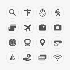 Simple travel icons set.