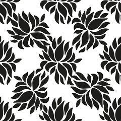 Ornamental seamless floral ethnic black and white pattern. Background can be used for surface design, wallpaper, textile, fabric, wrapping, web. Template for design and decoration