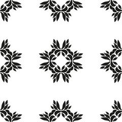 Ornamental seamless floral ethnic black and white pattern. Background can be used for surface design, wallpaper, textile, fabric, wrapping, web. Template for design and decoration