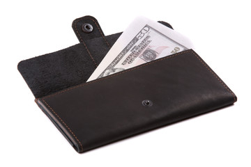 Traveler wallet on white background 