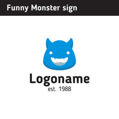 Logo funny monster, monster head