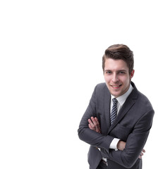 view from the top.successful young businessman