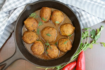 Meat balls or meat kofta curry