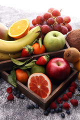 Fresh fruits. Mixed fruits background. Healthy eating, dieting, love fruits.