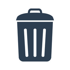 Trash bin icon on white background.