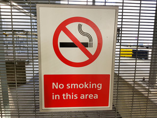 No smoking sign in an airport