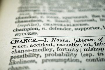 closeup of the word chance in the dictionary - 190933405