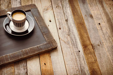 Espresso coffee on chalkboard