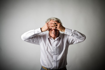 Frustrated old man