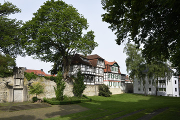Paderborn, Busdorfmauer, Fachwerkhaeuser