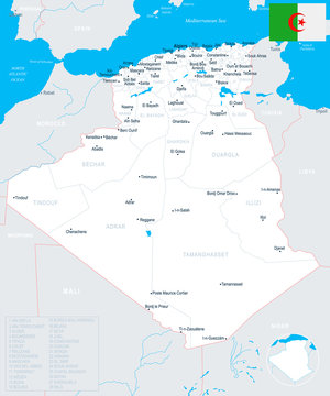 Algeria Map - Detailed Vector Illustration