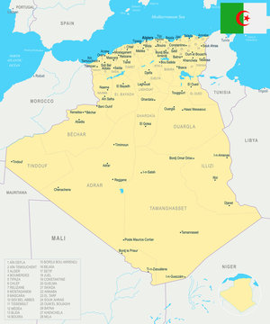 Algeria Map - Detailed Vector Illustration