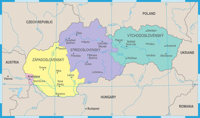 Slovakia Map - Detailed Vector Illustration