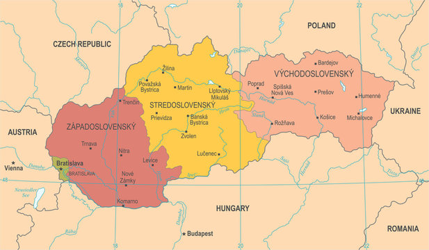 Slovakia Map - Detailed Vector Illustration