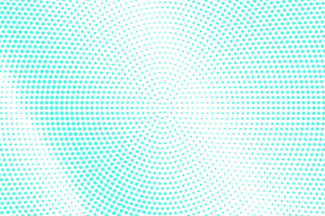 Blue white dotted halftone. Half tone vector background. Smooth diagonal dotted gradient.