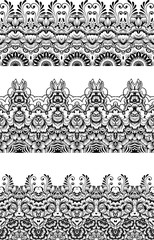Ethnic indian line art border