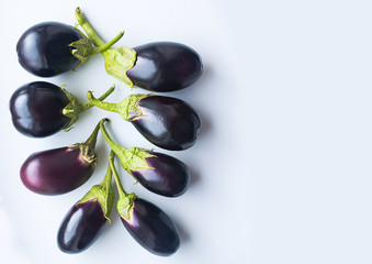 Eggplant on a white table