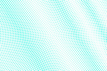 Mint blue dotted halftone. Half tone vector background. Shiny dotted gradient.