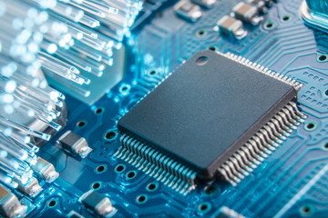 Close-up of electronic circuit board.