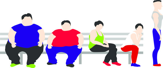 different men on the bench,