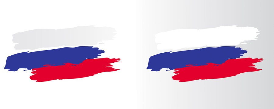 DRAPEAU RUSSE trait pinceau