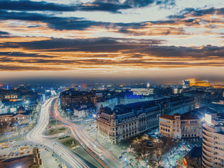 Fototapeta premium Bucharest city center - aerial view