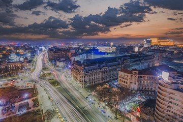Fototapeta premium Bucharest city center - aerial view