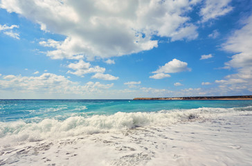 Storming sea and wide-spreading waves, Cyprus