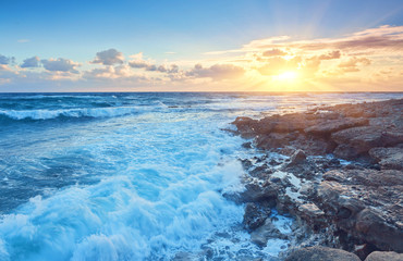 The magic of a beautiful sunset . Cyprus is an island country in the Eastern Mediterranean Sea